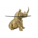 Bout de Canapé Table Basse Rhinocéros Doré Design, longueur 65 cm