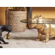 Table Basse Hippopotame Doré Design, longueur 80 cm