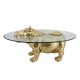 Table Basse Hippopotame Doré Design, longueur 80 cm