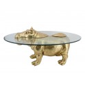 Table Basse Hippopotame Doré Design, longueur 80 cm