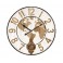 Horloge Blanche et Marron 2, Cartographie & Balancier, Bois MDF, H 58 cm