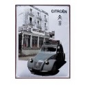 Plaque 3D Citroën : La 2 CV Grise Hotel des Grottes, H 40 x 30 cm
