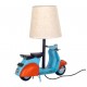 SIGNES GRIMALT Lampe de Table Scooter Vintage en Métal 34 cm – Bleu et Rouge – Abat-jour Tissu – Douille E14