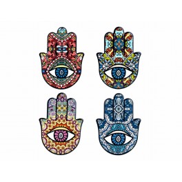 Set de 4 sous-verres en céramique Hamsa ou Main de la Fatima