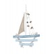 Déco Murale Marine : Voilier en Bois Flotté, H 35 cm