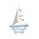 Déco Murale Marine : Voilier en Bois Flotté, H 35 cm