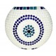 SIGNES GRIMALT Lampe Mosaïque en Verre et Résine 26 cm – Motif Cercle Bleu & Blanc – Luminaire Artisanal Douille E14