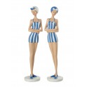 Figurine Thème Bord de Mer : Baigneuse & Ballon, H 19 cm