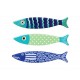 Set 3 Magnets Frigo aimantés, Poissons Thème Mer 3, L 13 cm