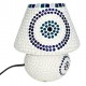 SIGNES GRIMALT Lampe Mosaïque en Verre et Plâtre 23 cm – Motif Cercle Bleu & Blanc – Luminaire Artisanal Douille E14
