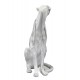 Statuette petite panthère design : Modèle Blanc Marbré, L 28 cm