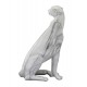 Statuette petite panthère design : Modèle Blanc Marbré, L 28 cm