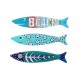 Set 3 Magnets Frigo aimantés, Poissons Thème Mer 6, L 13 cm