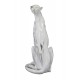 Statuette petite panthère design : Modèle Blanc Marbré, L 28 cm