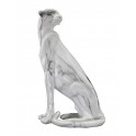 Statuette petite panthère design : Modèle Blanc Marbré, L 28 cm