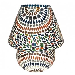 SIGNES GRIMALT Lampe Mosaïque Multicolore en Verre et Plâtre 23 cm – Motifs Orientaux – Luminaire Artisanal Douille E14
