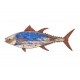 ORIGEN Déco murale Marine : Poisson Grand Thon bleu et marron, Bois MDF et Effet vieilli décapé L 50 cm