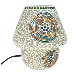 SIGNES GRIMALT Lampe Mosaïque en Verre et Plâtre 23 cm – Motif Spirale Multicolore – Luminaire Artisanal Douille E14