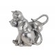 Figurine Chat allongé, Collection Coeur d'argent, Beige, H 23,50 cm