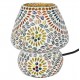 SIGNES GRIMALT Lampe Mosaïque en Verre et Plâtre 18 cm – Motif Floral Multicolore – Luminaire Artisanal Douille E14