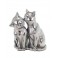 Figurine Chat allongé, Collection Coeur d'argent, Beige, H 23,50 cm