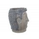 Cache-pot Tête de bouddha XL en résine, Taupe, H 51 cm