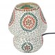 SIGNES GRIMALT Lampe Mosaïque en Verre et Plâtre 18 cm – Motif Floral Vert et Orange – Luminaire Artisanal Douille E14