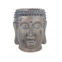 Cache-pot Tête de bouddha XL en résine, Taupe, H 51 cm