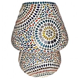 SIGNES GRIMALT Lampe Mosaïque Multicolore 30 cm en Verre et Plâtre – Motifs Orientaux – Luminaire Artisanal Douille E14