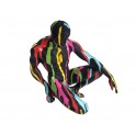 Statue Design Introspection, Coulées multicolores, H 15 cm