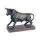 SIGNES GRIMALT Figurine Taureau en résine sur Socle, Finition Antic Line, Longueur 25,5 cm