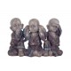 Set de 3 Mini-Moines de la Sagesse Assis 2, Collection Baby Zen, H 7,5 cm