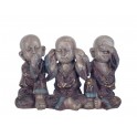 Set de 3 Mini-Moines de la Sagesse Assis 2, Collection Baby Zen, H 7,5 cm