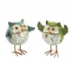 G&S Set 2 Figurines Chouette, Collection ludique et Shabby Chic, Hauteur 11 cm