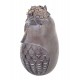 Figurine Hibou Coloré, Rouge Aspect Bois, H 12 cm