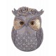 Figurine Hibou Coloré, Rouge Aspect Bois, H 12 cm