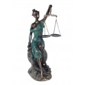 G&S Sculpture Effet Bronze coloré : Thémis & La Justice, H 34 cm