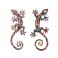 SIGNES GRIMALT Set 2 Geckos en Résine, Déco murale ou à poser, Modèle Tropik, H 16 cm