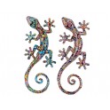 SIGNES GRIMALT Set 2 Geckos en Résine, Déco murale ou à poser, Modèle Tropik, H 20,5 cm