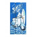 Déco Murale Bois : Scooter Vespa Bleu et Surf, Hauteur 60 cm