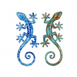 SIGNES GRIMALT Set 2 Geckos en Résine, Déco murale ou à poser, Modèle Tropik, H 16 cm
