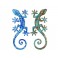 SIGNES GRIMALT Set 2 Geckos en Résine, Déco murale ou à poser, Modèle Tropik, H 16 cm