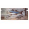 Déco murale Marine : Banc de Thons, Effet vintage, bois vieilli décapé et relief, Longueur 70 cm