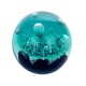 Décoration Boule en Verre et Presse Papier, Bulles d'eau Bleu Océan, Diam 7 cm