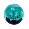 Décoration Boule en Verre et Presse Papier, Bulles d'eau Bleu Océan, Diam 7 cm