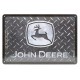Plaque 3D métal : John Deere Logo & Marche Pied, L 30 x 20 cm