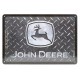 Plaque 3D métal : John Deere Logo & Marche Pied, L 30 x 20 cm