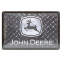 Plaque 3D métal : John Deere Logo & Marche Pied, L 30 x 20 cm