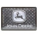 Plaque 3D métal : John Deere Logo & Marche Pied, L 30 x 40 cm