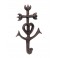 Déco fer forgé murale et Patère : Croix Camarguaise, H 19 cm